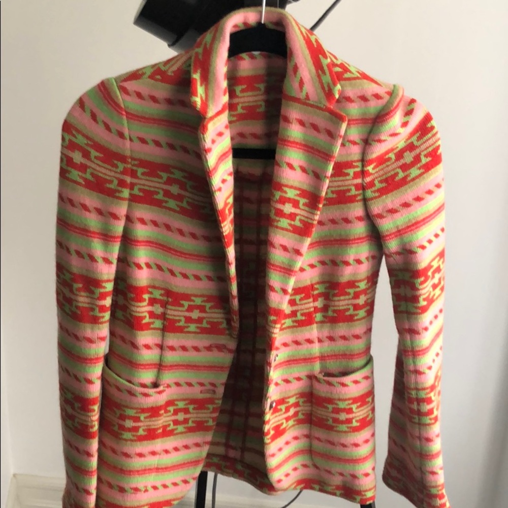 IISLI colorful wool blazer w embellished sleeves